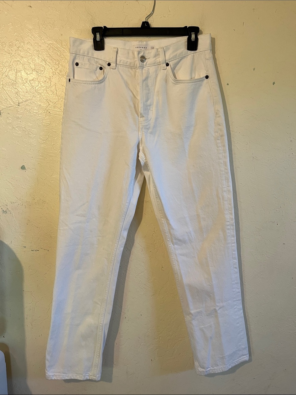 Topshop White Straight Leg Women's Jeans